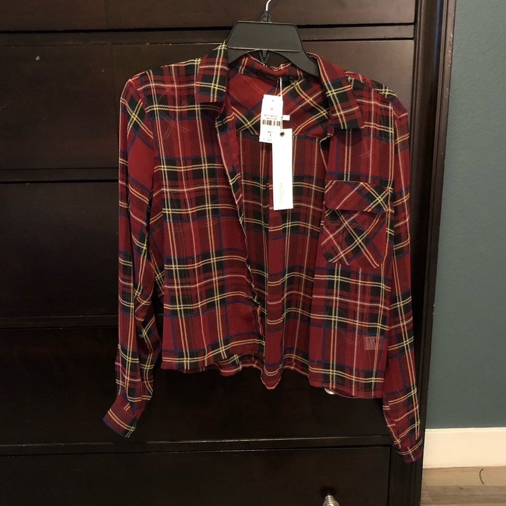 LF (Millau) Sheer Plaid Top